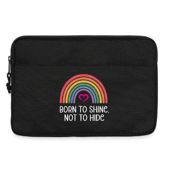 LGBTQ Pride Month - Born to Shine, Not to Hide - Laptop bag 13" - black - Front