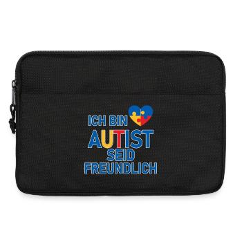 Ich bin Autist seid freundlich - Laptoptasche 13" - Schwarz - Vorne