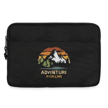 Adventure is calling - vintage mountain silhouette - Laptop bag 13" - black - Front
