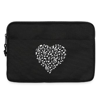 Conception de cœur de musique pour les mélomanes - Sacoche pour ordinateur portable 13 pouces - noir - Devant
