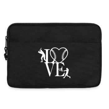 Baseball Heart Love Design für Sportler - Laptoptasche 13" - Schwarz - Vorne