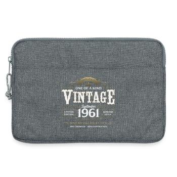 64e anniversaire Millésime Septembre Année de naissance 1961 - Sacoche pour ordinateur portable 13 pouces - gris chiné - Devant