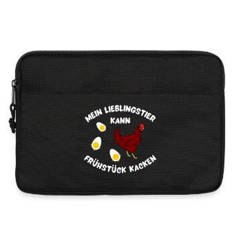Poulet avec délice pour le petit-déjeuner design - Sacoche pour ordinateur portable 13 pouces - noir - Devant