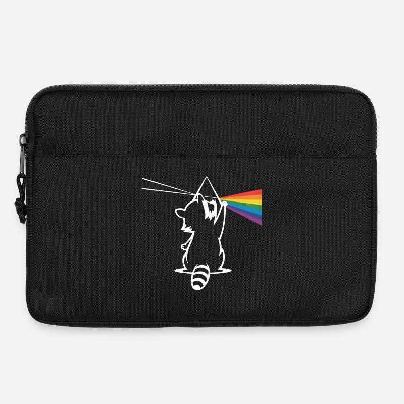Waschbär Mit Prisma Und Regenbogen Spektrum - Laptoptasche 13" - Schwarz