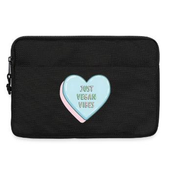 Vintage Herz – Just Vegan Vibes - Laptoptasche 13" - Schwarz - Vorne