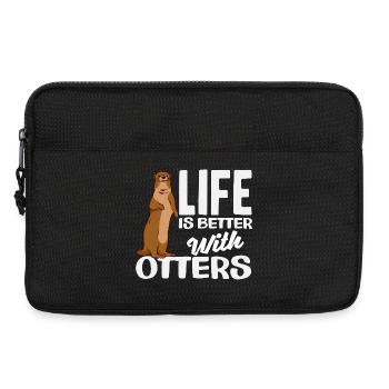Les loutres de mer vivent mieux - Sacoche pour ordinateur portable 13 pouces - noir - Devant