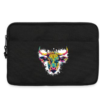 Cow Head Beef Paint Blobs - Laptop bag 13" - black - Front