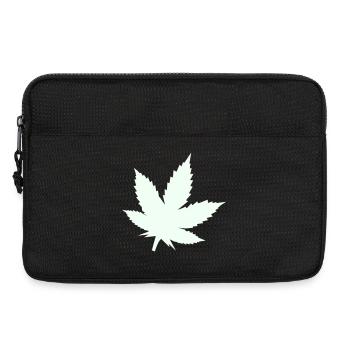 Feuille de Cannabis Silhouette Menthe - Sacoche pour ordinateur portable 13 pouces - noir - Devant