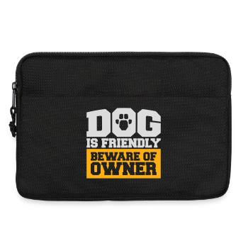 Dog Friendly Beware Owner Warnung Humor Beschützen - Laptoptasche 13" - Schwarz - Vorne
