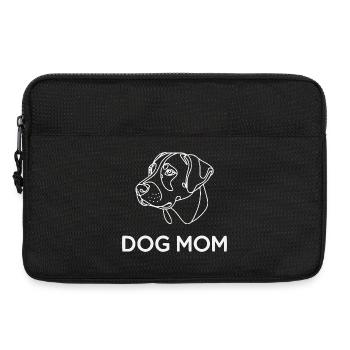 Dog Mom – Minimalist Dog Line Art Gift - Laptop bag 13" - black - Front