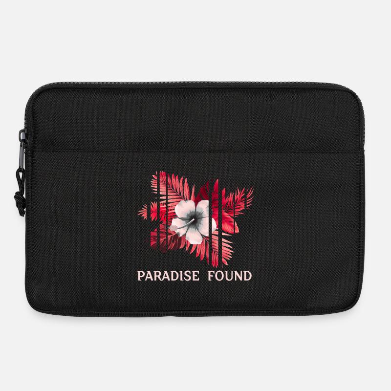 Paradise Found Tropischer Hibiskus - Laptoptasche 13" - Schwarz