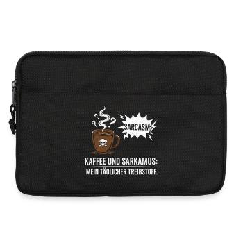 Kaffee und Sarkasmus Treibstoff - Laptoptasche 13" - Schwarz - Vorne
