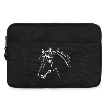 Chevaux T-shirt Cadeau Cavalier - Sacoche pour ordinateur portable 13 pouces - noir - Devant