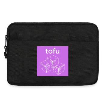 Croquis de cube de tofu sur fond violet - Sacoche pour ordinateur portable 13 pouces - noir - Devant