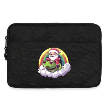 Frog Santa Claus Christmas - Laptop bag 13" - black - Front