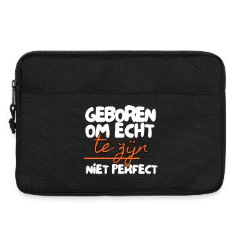 Born to be real – Not perfect - Laptop bag 13" - black - Front