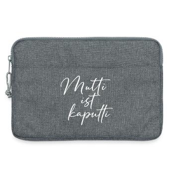 mutti ist kaputt (weiß) / handlettering design - Laptoptasche 13" - Grau meliert - Vorne
