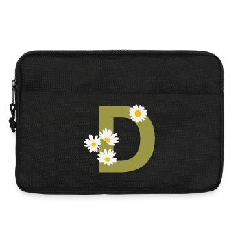 Buchstabe d Grüne Gänseblümchen - Laptoptasche 13" - Schwarz - Vorne
