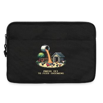 Appuyez sur E pour alimenter | Joueur de ferme - Sacoche pour ordinateur portable 13 pouces - noir - Devant