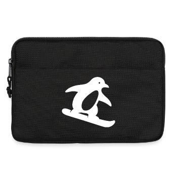 Minimalist Penguin Snowboard Winter Getaway - Laptop bag 13" - black - Front