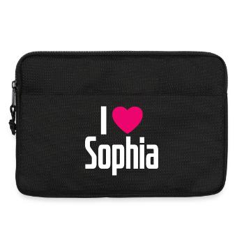 I Love Sophia Pink Heart I Love Sophia - Laptop bag 13" - black - Front