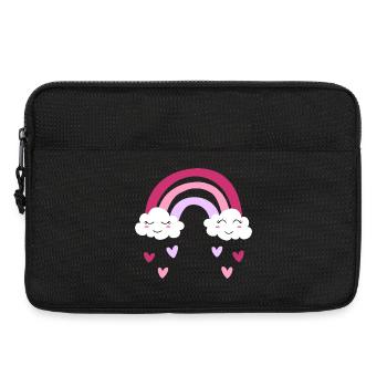 Purple rainbow with clouds and hearts for girls - Laptop bag 13" - black - Front