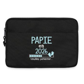 Papie en 2026 Cadeau Futur papy  - Sacoche pour ordinateur portable 13 pouces - noir - Devant