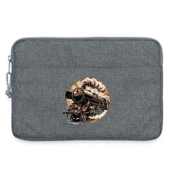 Vintage Dampflok Power - Laptoptasche 13" - Grau meliert - Vorne
