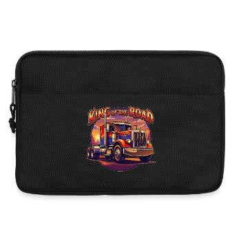 König der Straße: LKW-Illustration - Laptoptasche 13" - Schwarz - Vorne