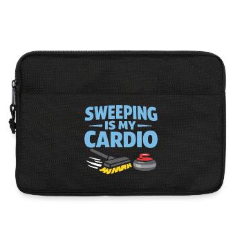 Curling, balayage drôle, cardio dur avec balai - Sacoche pour ordinateur portable 13 pouces - noir - Devant
