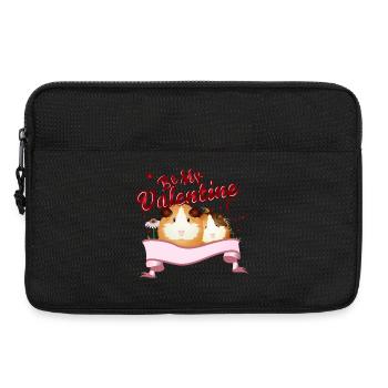 Deux cochons d’Inde amoureux pour la Saint-Valentin - Sacoche pour ordinateur portable 13 pouces - noir - Devant