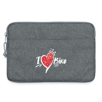 Red Bike Heart Metal Parts - Laptop bag 13" - heather grey - Front
