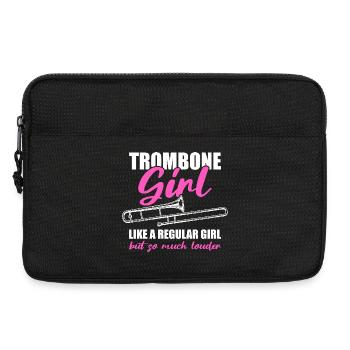 Fille tromboniste Tromboniste - Sacoche pour ordinateur portable 13 pouces - noir - Devant