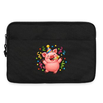 Fête des cochons Carnaval du Nouvel An - Sacoche pour ordinateur portable 13 pouces - noir - Devant