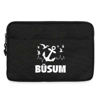 Nordsee Urlaub BÜSUM Wattenmeer Lustiges - Laptoptasche 13" - Schwarz - Vorne