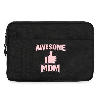 AWESOME MOM – Pink Cool Statement - Laptop bag 13" - black - Front