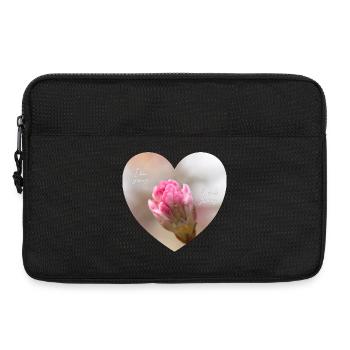 Printemps amour d’un cœur de fleur rose - Sacoche pour ordinateur portable 13 pouces - noir - Devant