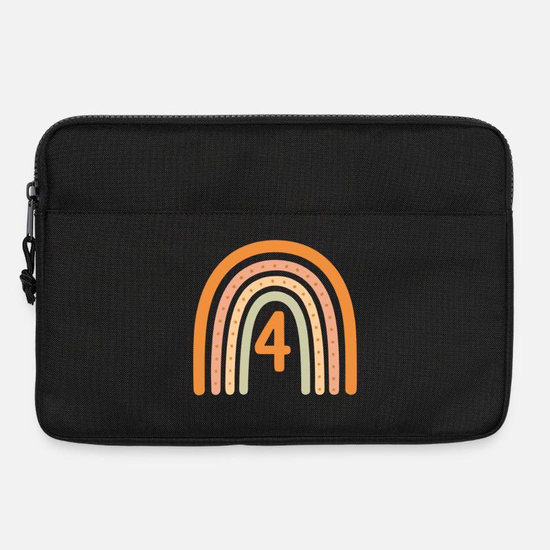4. Vierter Geburtstag Regenbogen - Laptoptasche 13" - Schwarz