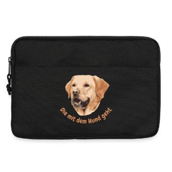 Labrador. Die mit dem Hund geht - Laptoptasche 13" - Schwarz - Vorne