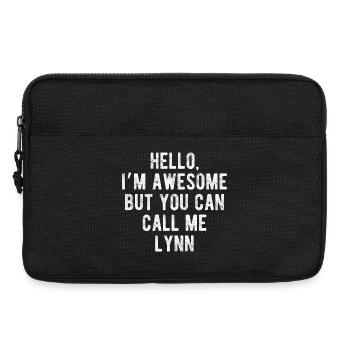Hallo, mir geht's großartig. Nenn mich Lynn, lustiges Zitat. - Laptoptasche 13" - Schwarz - Vorne
