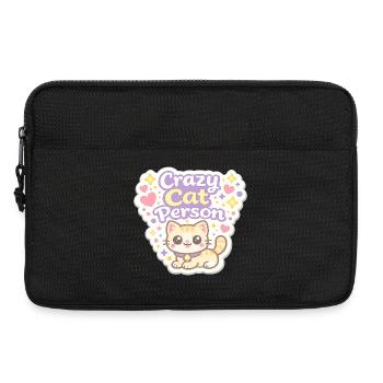 Crazy Cat Person – Pastell Katzenliebe - Laptoptasche 13" - Schwarz - Vorne
