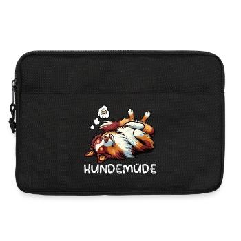 Hundemüde Australian Shepherd Aussie Aussiehalter - Laptoptasche 13" - Schwarz - Vorne