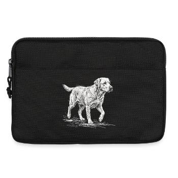 Labrador Sketch White – Minimalist Design - Laptop bag 13" - black - Front