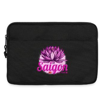 Saigon Ho Chi Minh-Ville HCMC Vietnam Retro Lotus - Sacoche pour ordinateur portable 13 pouces - noir - Devant