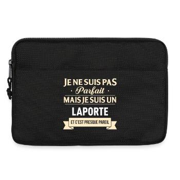 Je Ne Suis Pas Parfait Mais Je Suis Un Laporte ... - Sacoche pour ordinateur portable 13 pouces - noir - Devant