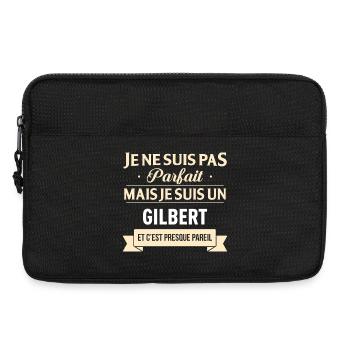 Je Ne Suis Pas Parfait Mais Je Suis Un Gilbert ... - Sacoche pour ordinateur portable 13 pouces - noir - Devant