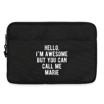 Hallo, mir geht's großartig. Nenn mich Marie, lustiges Zitat. - Laptoptasche 13" - Schwarz - Vorne
