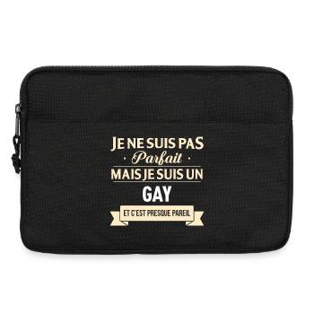 Je Ne Suis Pas Parfait Mais Je Suis Un Gay Et C... - Sacoche pour ordinateur portable 13 pouces - noir - Devant