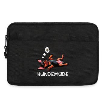 Hundemüde Zwergpinscher Pinscher Pinscherbesitzer - Laptoptasche 13" - Schwarz - Vorne