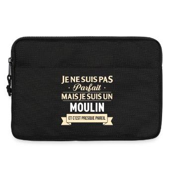 Je Ne Suis Pas Parfait Mais Je Suis Un Moulin E... - Sacoche pour ordinateur portable 13 pouces - noir - Devant